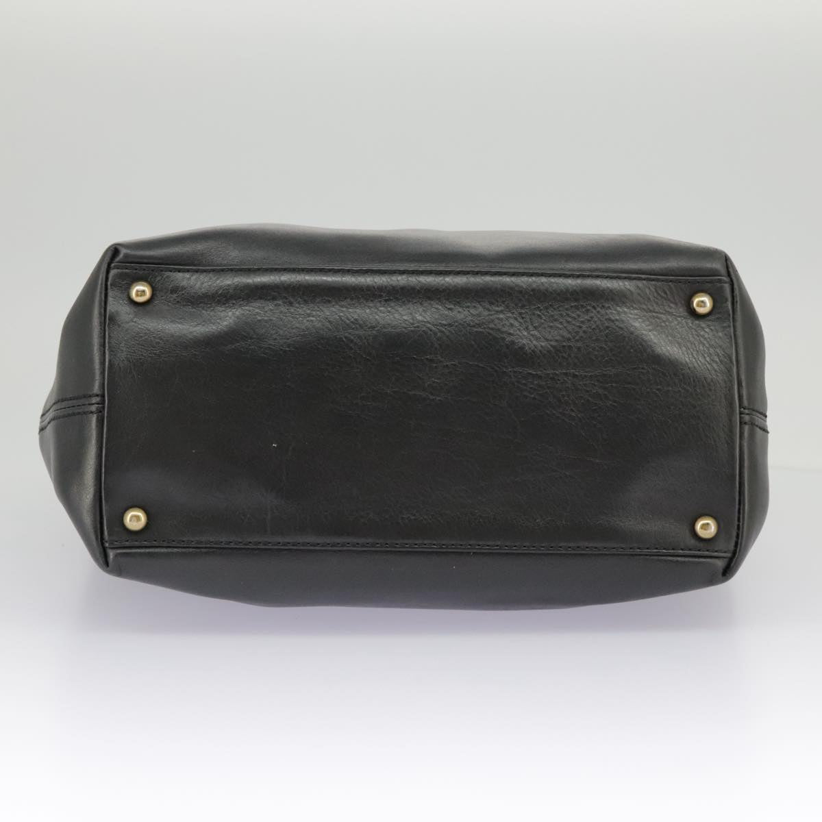 CHANEL Hand Bag Leather 2way Black Gold CC bs19252