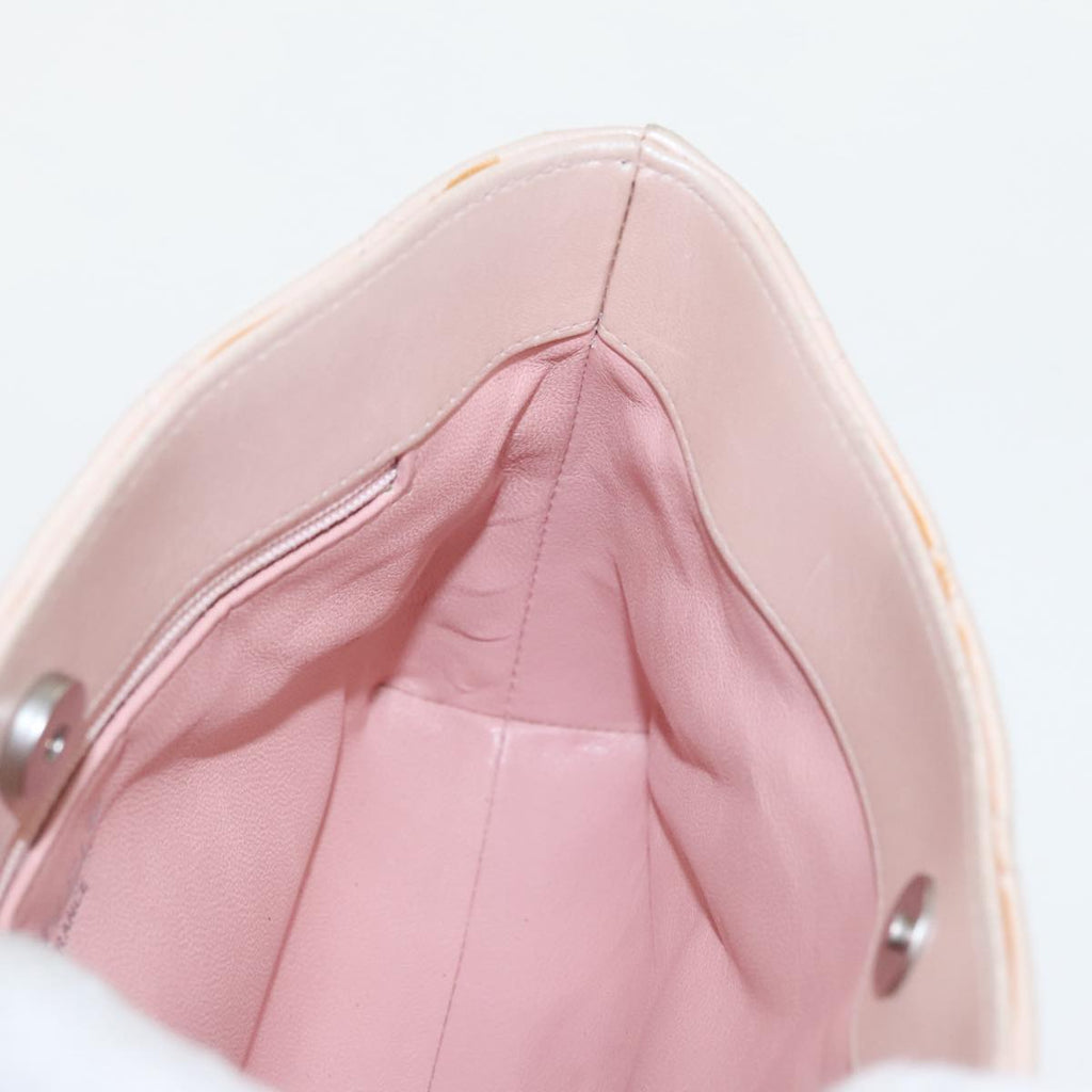 CHANEL Matelasse Chain Hand Bag Leather Pink Silver CC bs19287