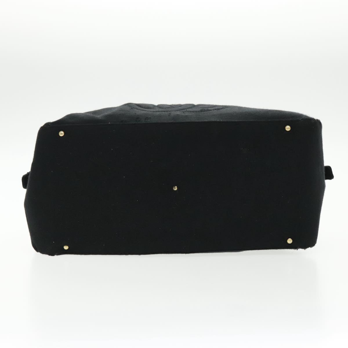 CHANEL Hand Bag Cotton Black Gold CC bs19294