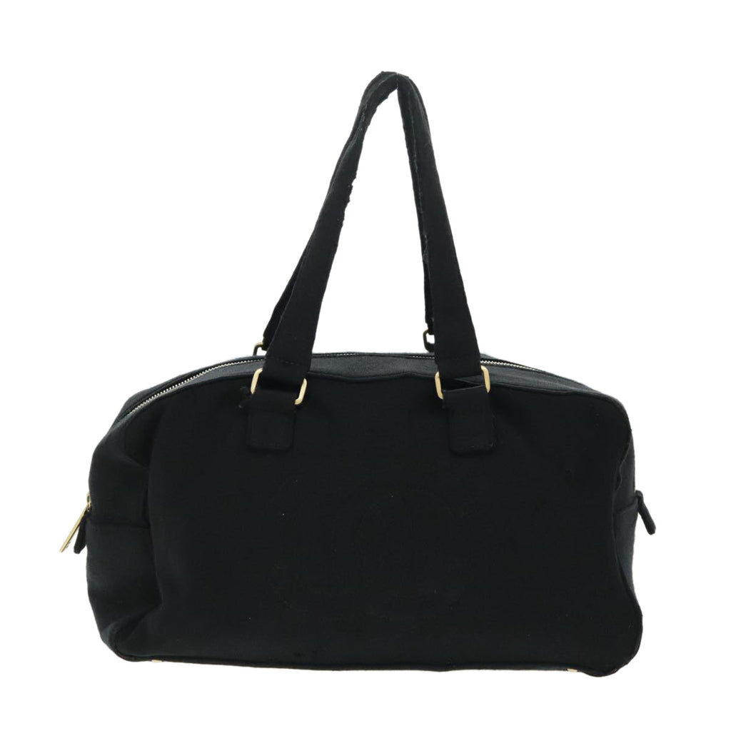CHANEL Hand Bag Cotton Black Gold CC bs19294