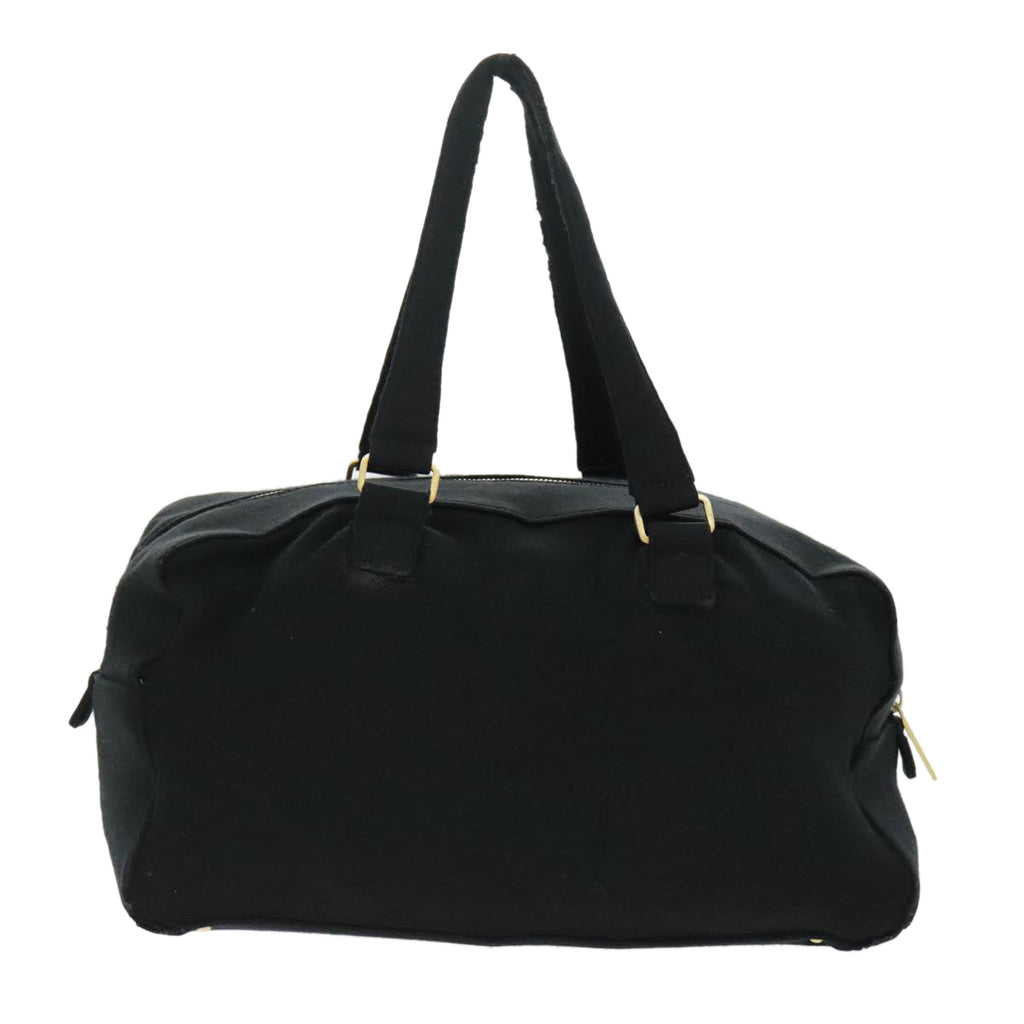CHANEL Hand Bag Cotton Black Gold CC bs19294