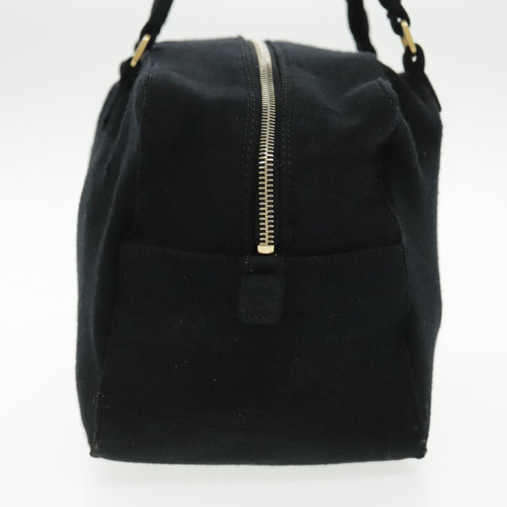 CHANEL Hand Bag Cotton Black Gold CC bs19294