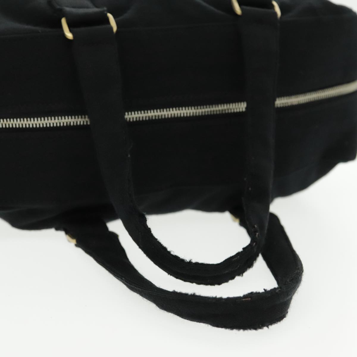 CHANEL Hand Bag Cotton Black Gold CC bs19294