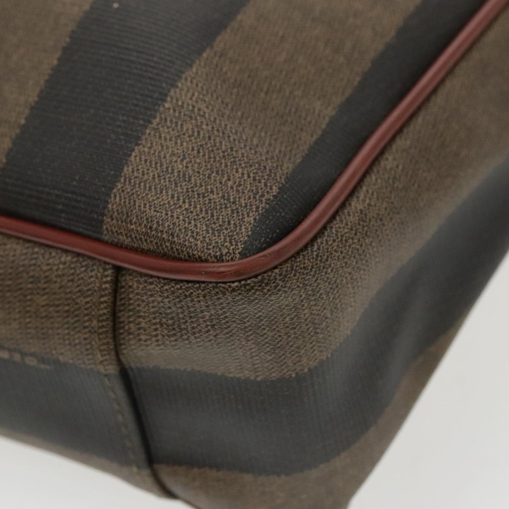 FENDI Pecan Canvas Tote Bag Brown Black Gold bs19326