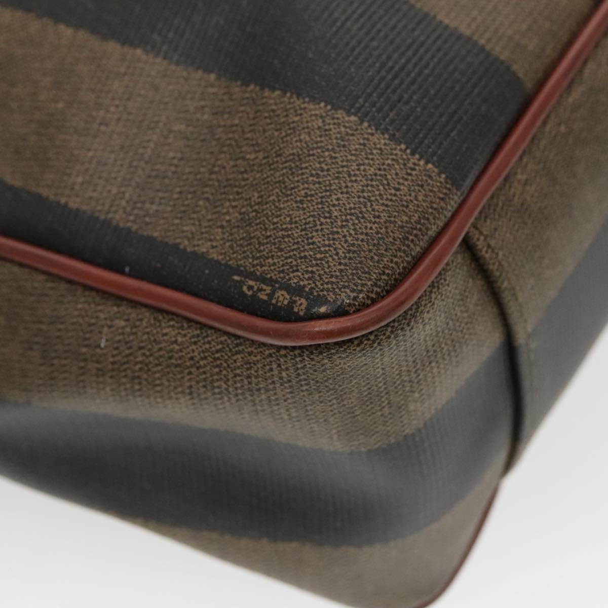 FENDI Pecan Canvas Tote Bag Brown Black Gold bs19326