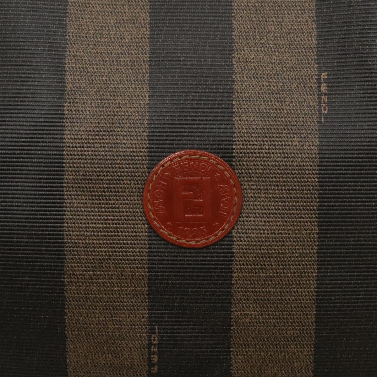 FENDI Pecan Canvas Tote Bag Brown Black Gold bs19326