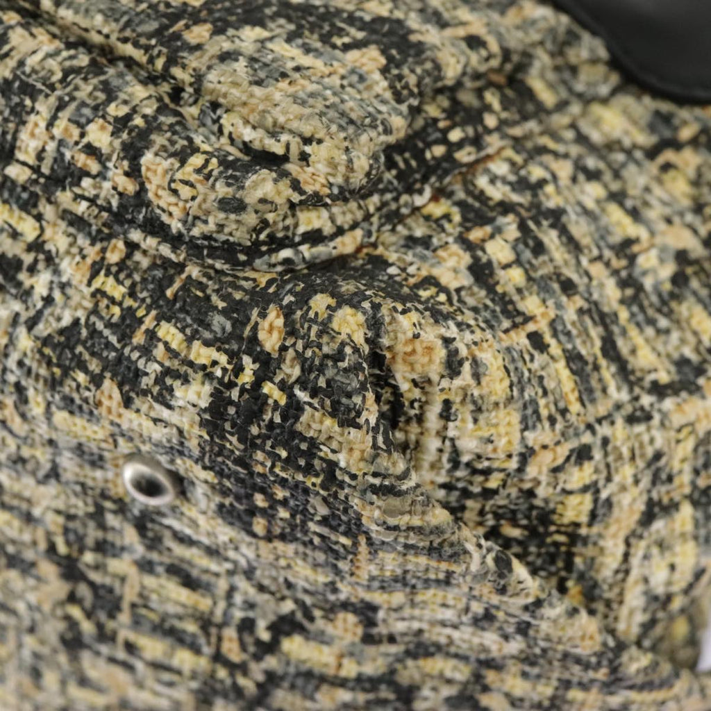 CHANEL Hand Bag Tweed Yellow Silver CC bs19419