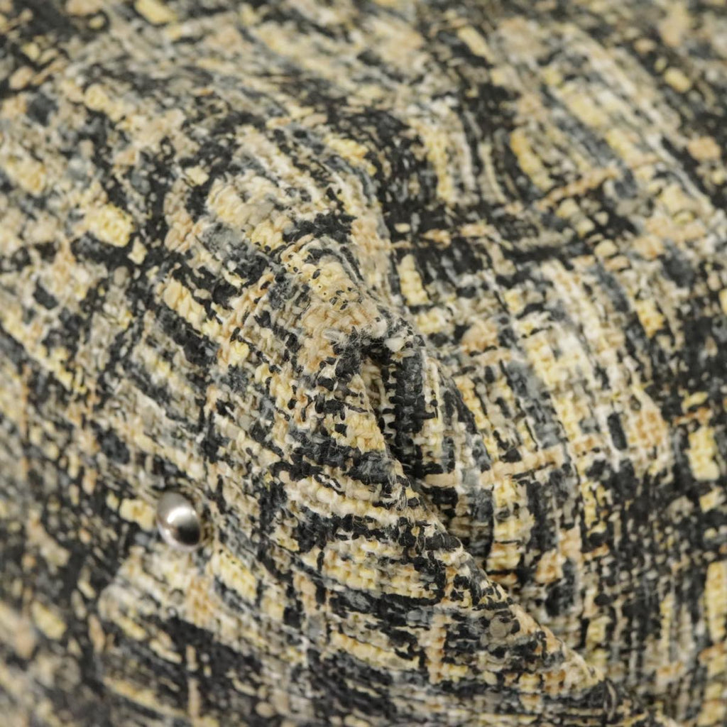 CHANEL Hand Bag Tweed Yellow Silver CC bs19419