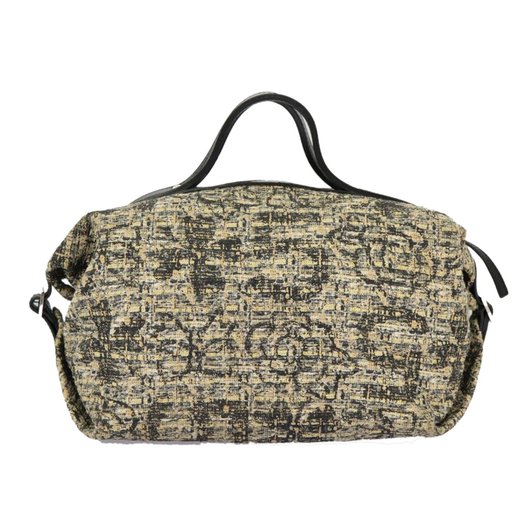 CHANEL Hand Bag Tweed Yellow Silver CC bs19419