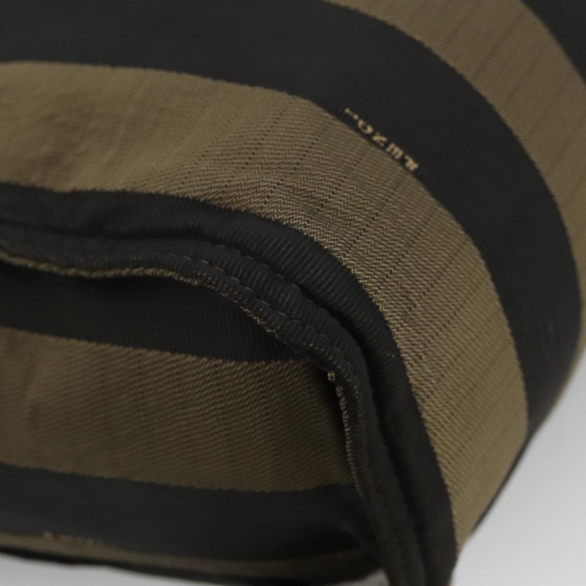 FENDI Pecan Canvas Tote Bag Brown Black Silver bs19422