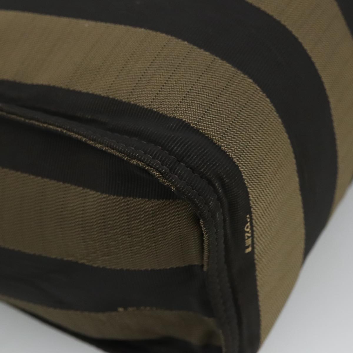 FENDI Pecan Canvas Tote Bag Brown Black Silver bs19422