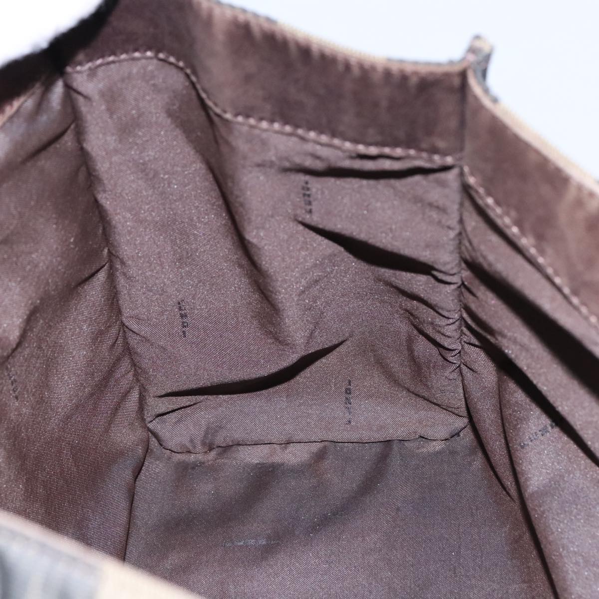 FENDI Pecan Canvas Tote Bag Brown Black Silver bs19422