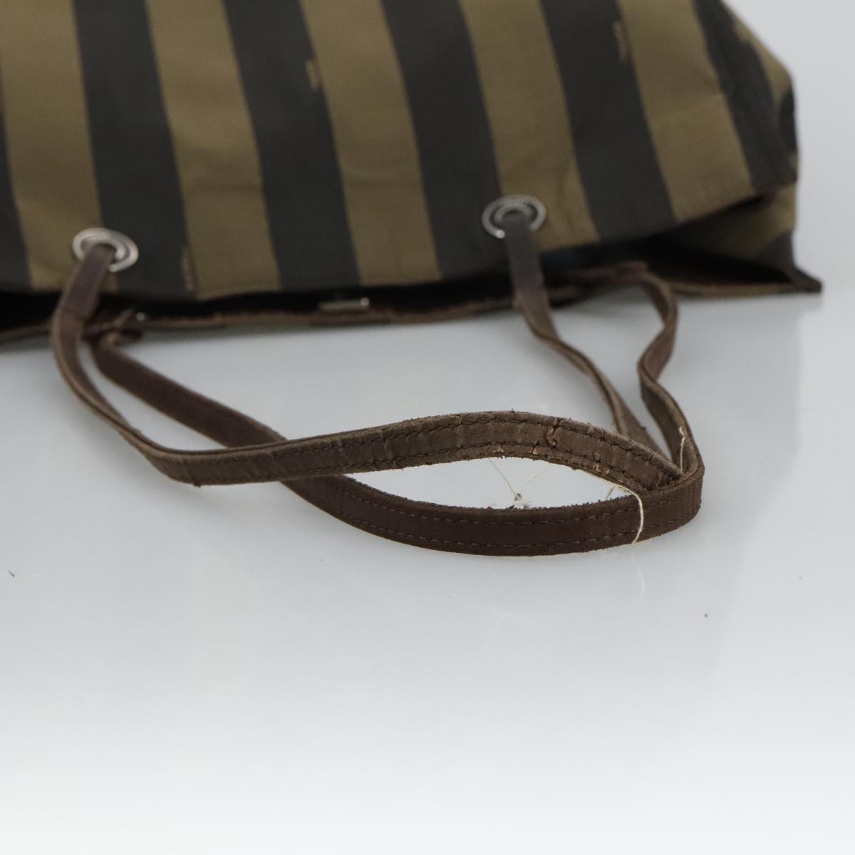 FENDI Pecan Canvas Tote Bag Brown Black Silver bs19422