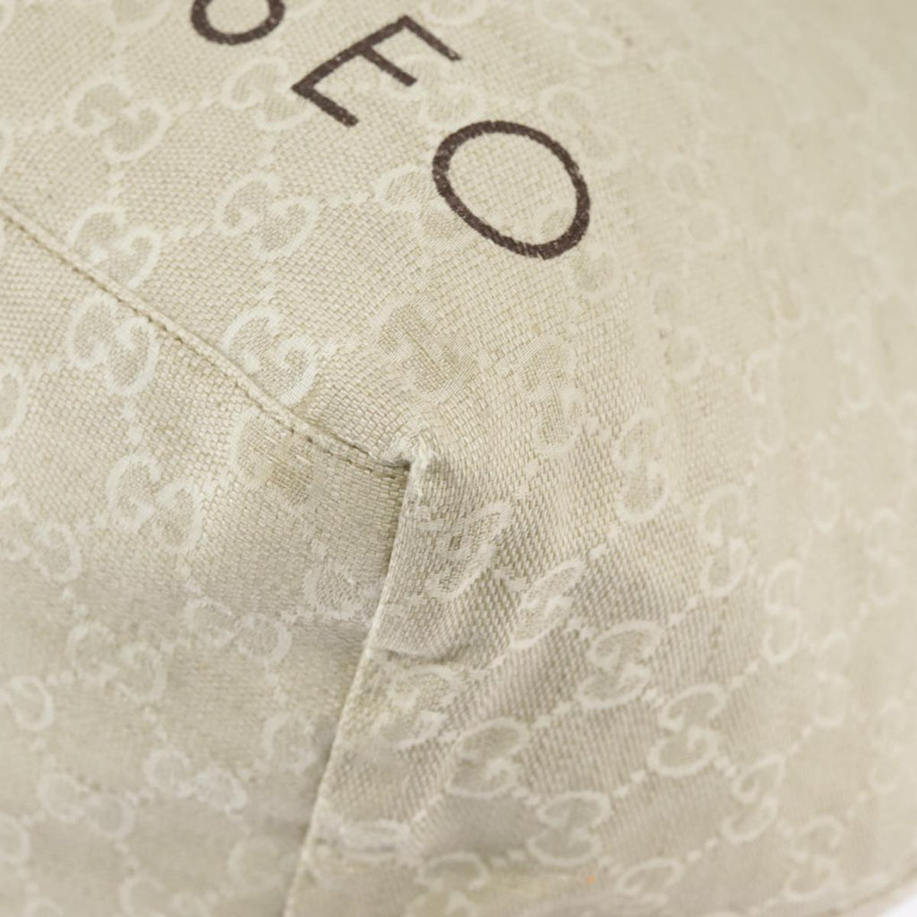 GUCCI GG Canvas Tote Bag Beige Silver 283416 bs19440