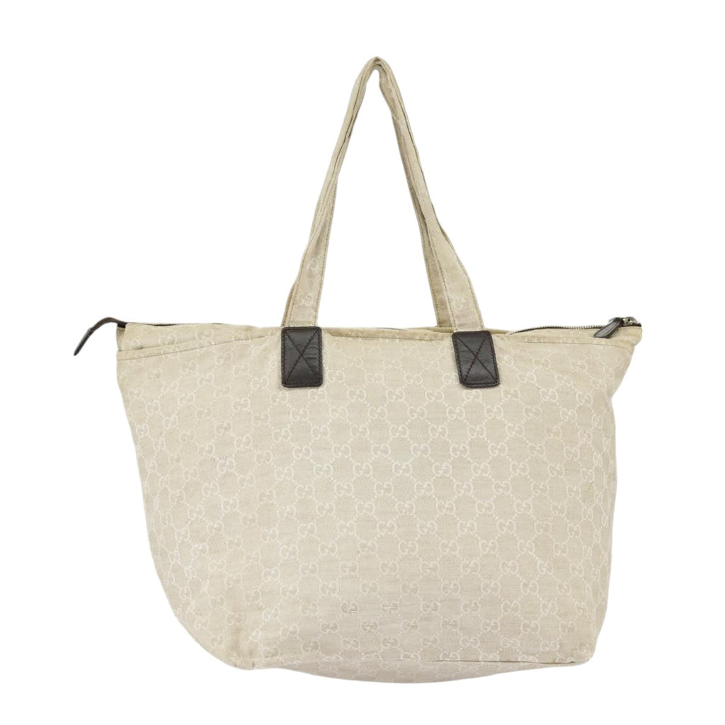 GUCCI GG Canvas Tote Bag Beige Silver 283416 bs19440