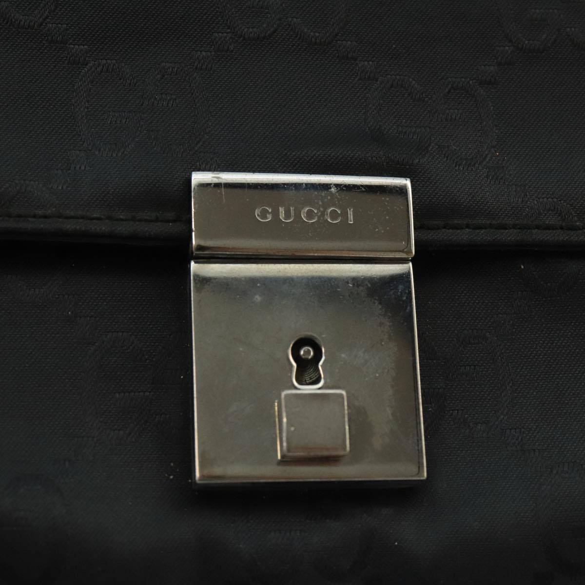 GUCCI GG Canvas Clutch Bag Black Silver 018 1600 bs19445