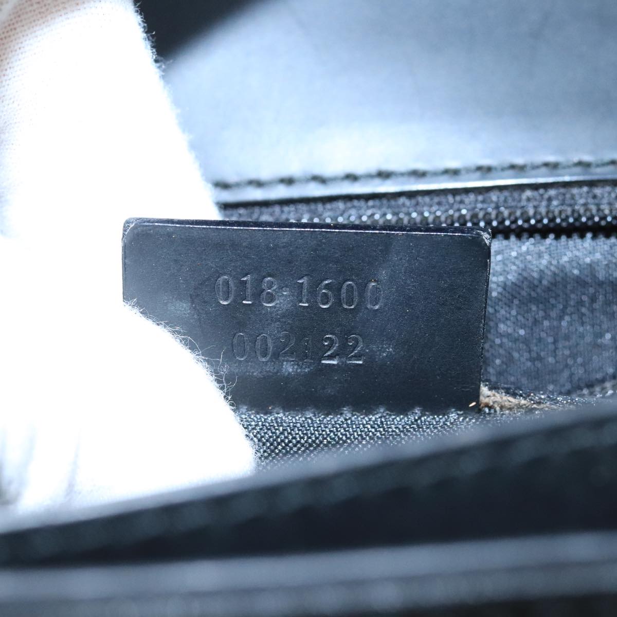 GUCCI GG Canvas Clutch Bag Black Silver 018 1600 bs19445