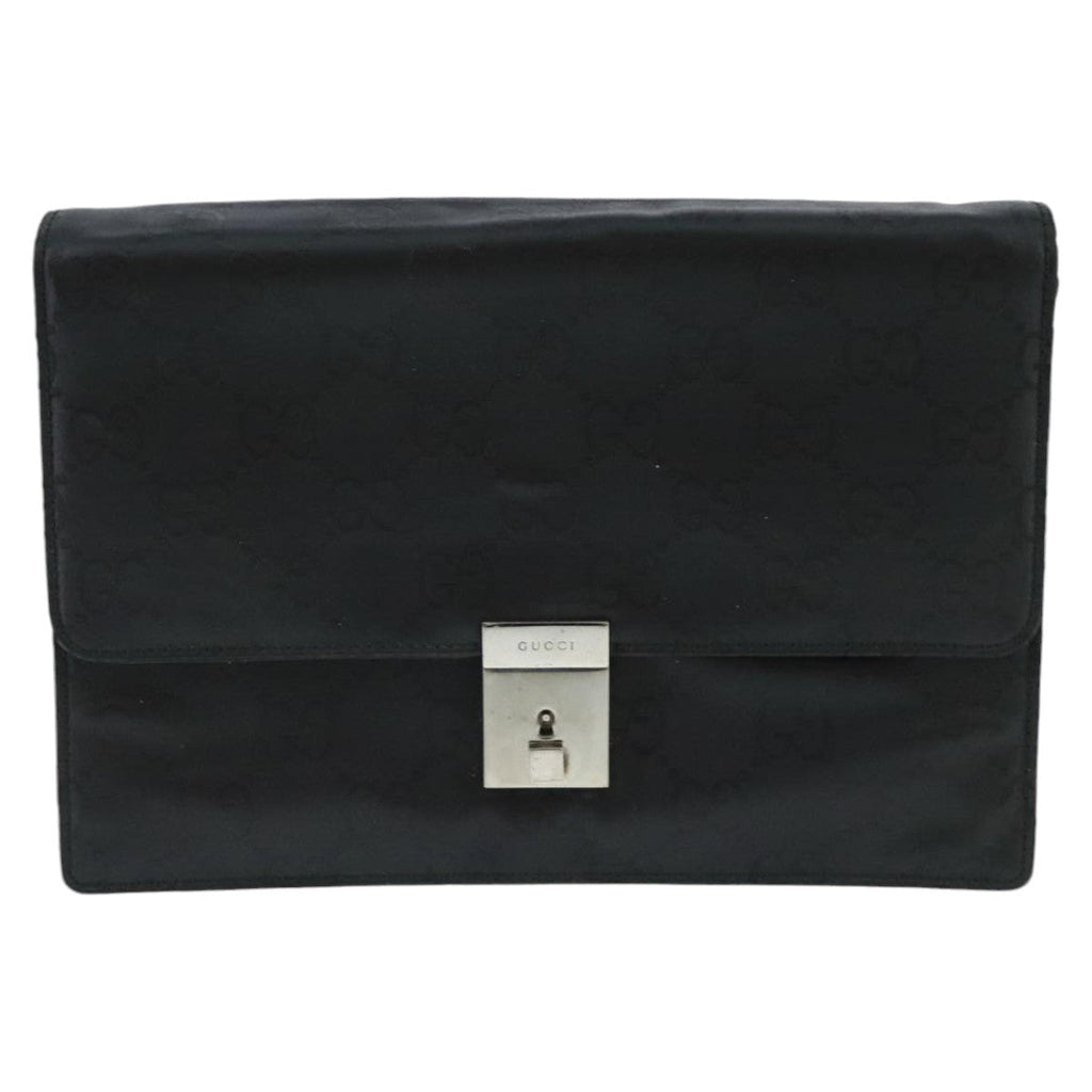 GUCCI GG Canvas Clutch Bag Black Silver 018 1600 bs19445