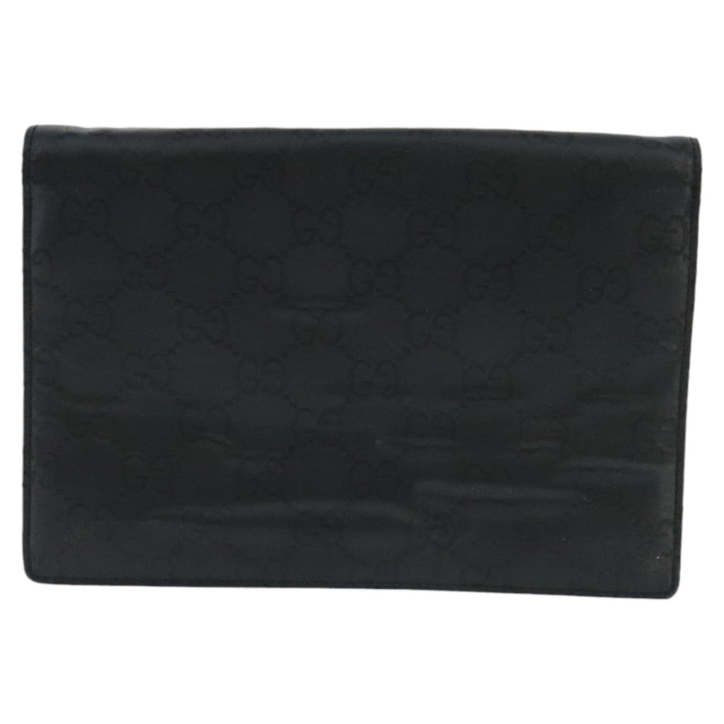 GUCCI GG Canvas Clutch Bag Black Silver 018 1600 bs19445