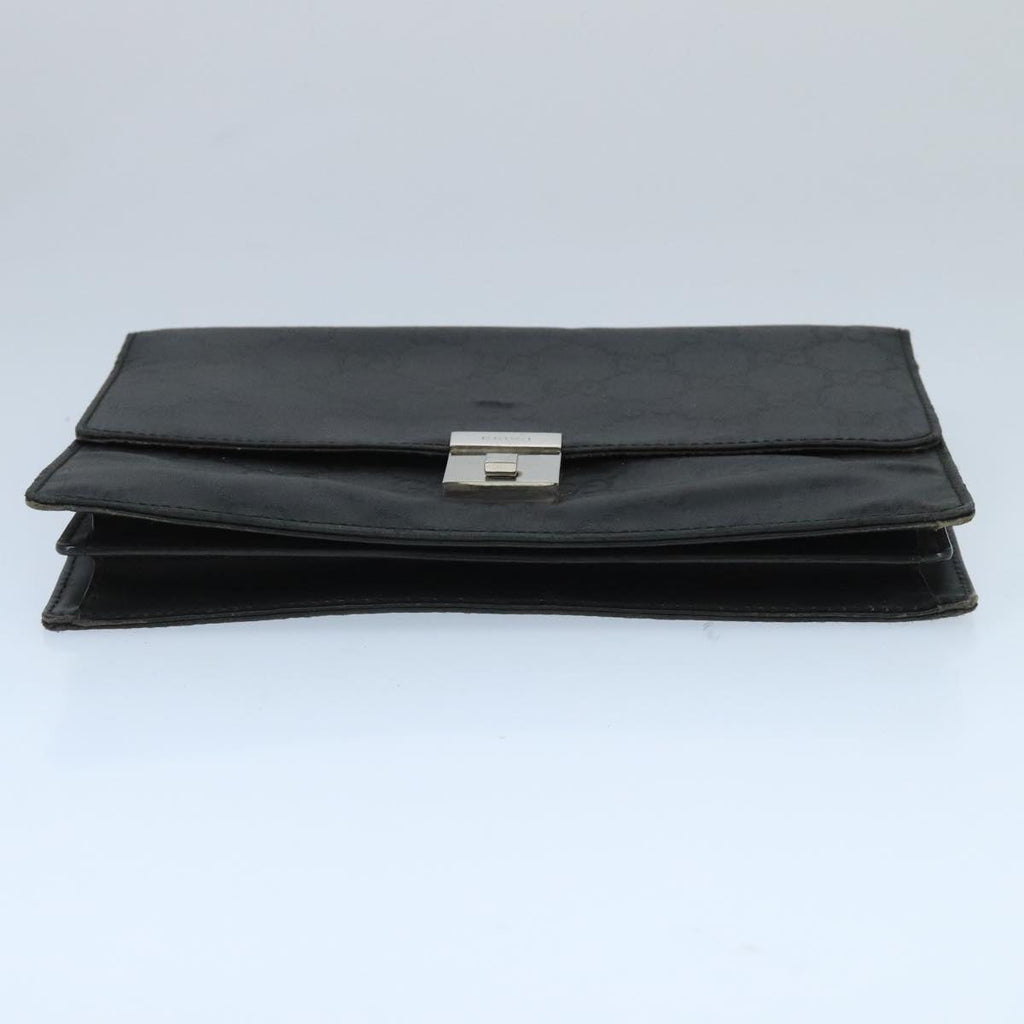GUCCI GG Canvas Clutch Bag Black Silver 018 1600 bs19445