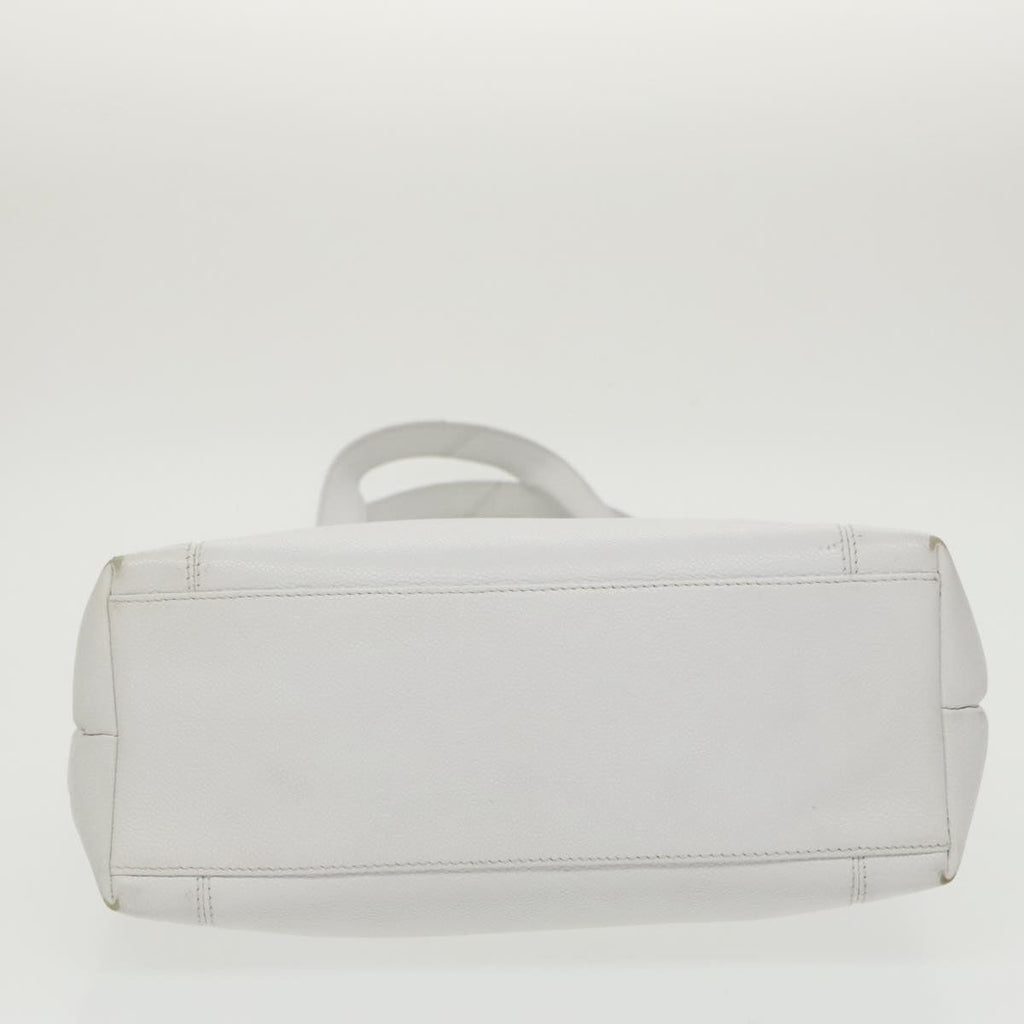 CHANEL Shoulder Bag Caviar Skin White Gold CC bs19456