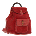 GUCCI Bamboo Backpack Suede Red Gold 003 58 0030 bs19461