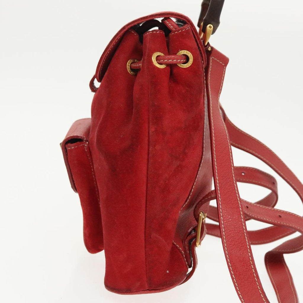 GUCCI Bamboo Backpack Suede Red Gold 003 58 0030 bs19461