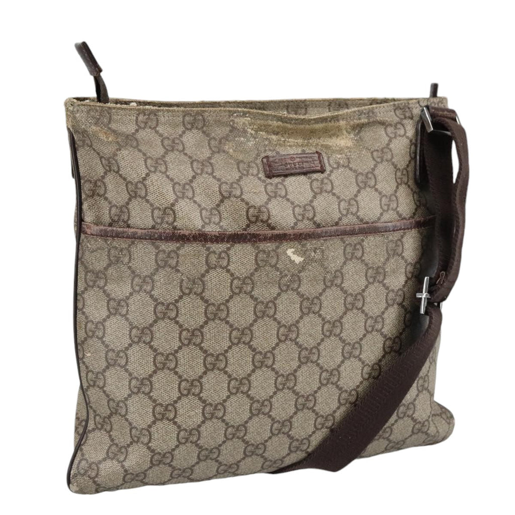 GUCCI GG Supreme Shoulder Bag PVC Beige 141626 bs19483