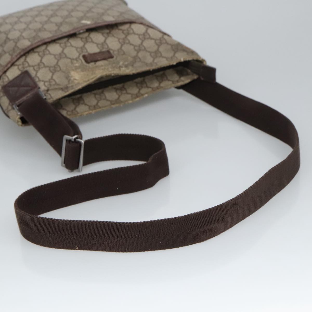 GUCCI GG Supreme Shoulder Bag PVC Beige 141626 bs19483