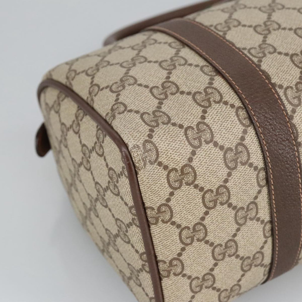 GUCCI GG Supreme Web Sherry Line Boston Bag PVC Beige 40 02 006 bs19577