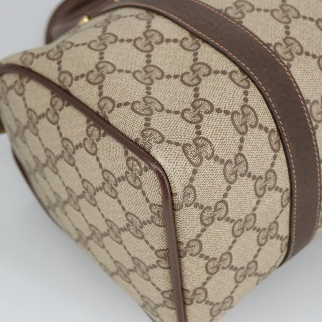 GUCCI GG Supreme Web Sherry Line Boston Bag PVC Beige 40 02 006 bs19577