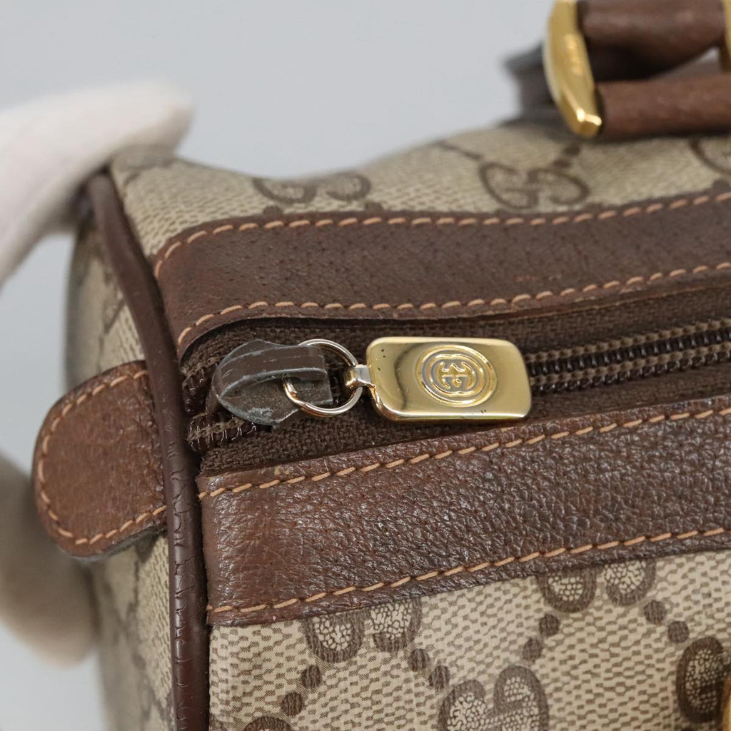 GUCCI GG Supreme Web Sherry Line Boston Bag PVC Beige 40 02 006 bs19577