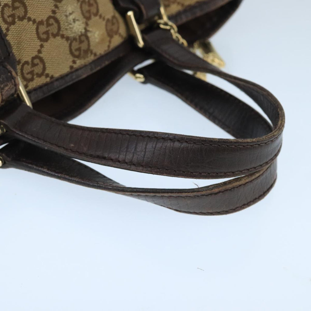 GUCCI GG Canvas Web Sherry Line Hand Bag Beige Gold Red 139261 bs19579
