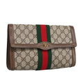 GUCCI GG Supreme Web Sherry Line Clutch Bag Beige 41 014 3087 25 bs19581