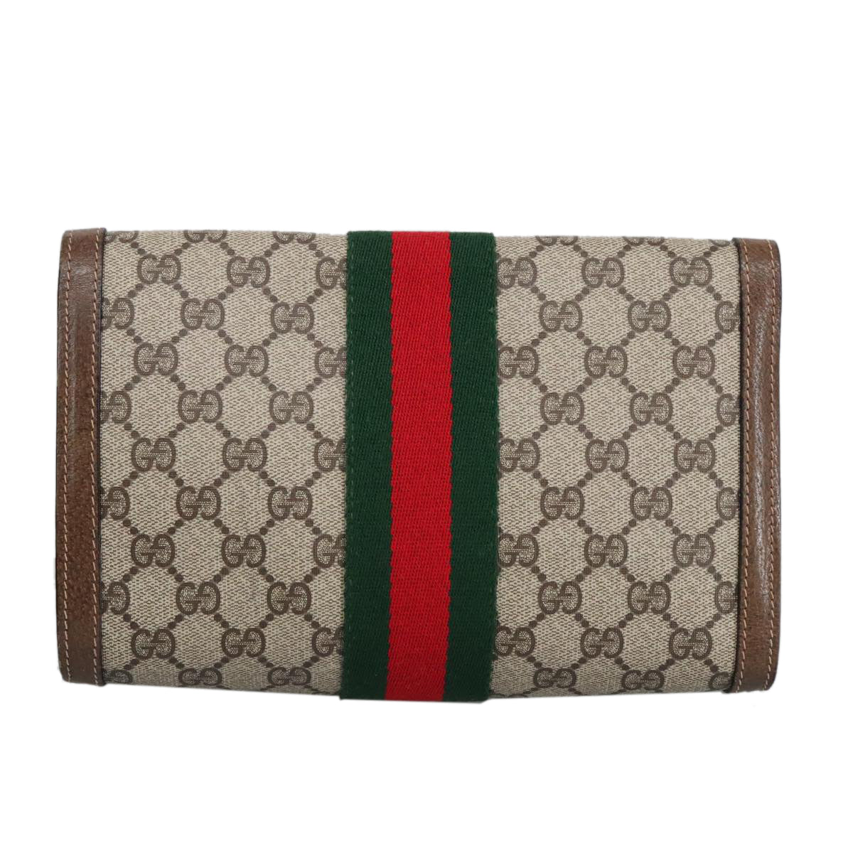 GUCCI GG Supreme Web Sherry Line Clutch Bag Beige 41 014 3087 25 bs19581