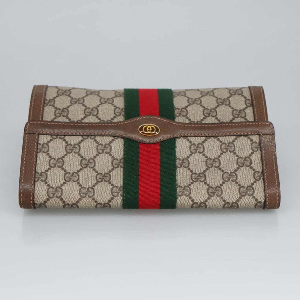 GUCCI GG Supreme Web Sherry Line Clutch Bag Beige 41 014 3087 25 bs19581