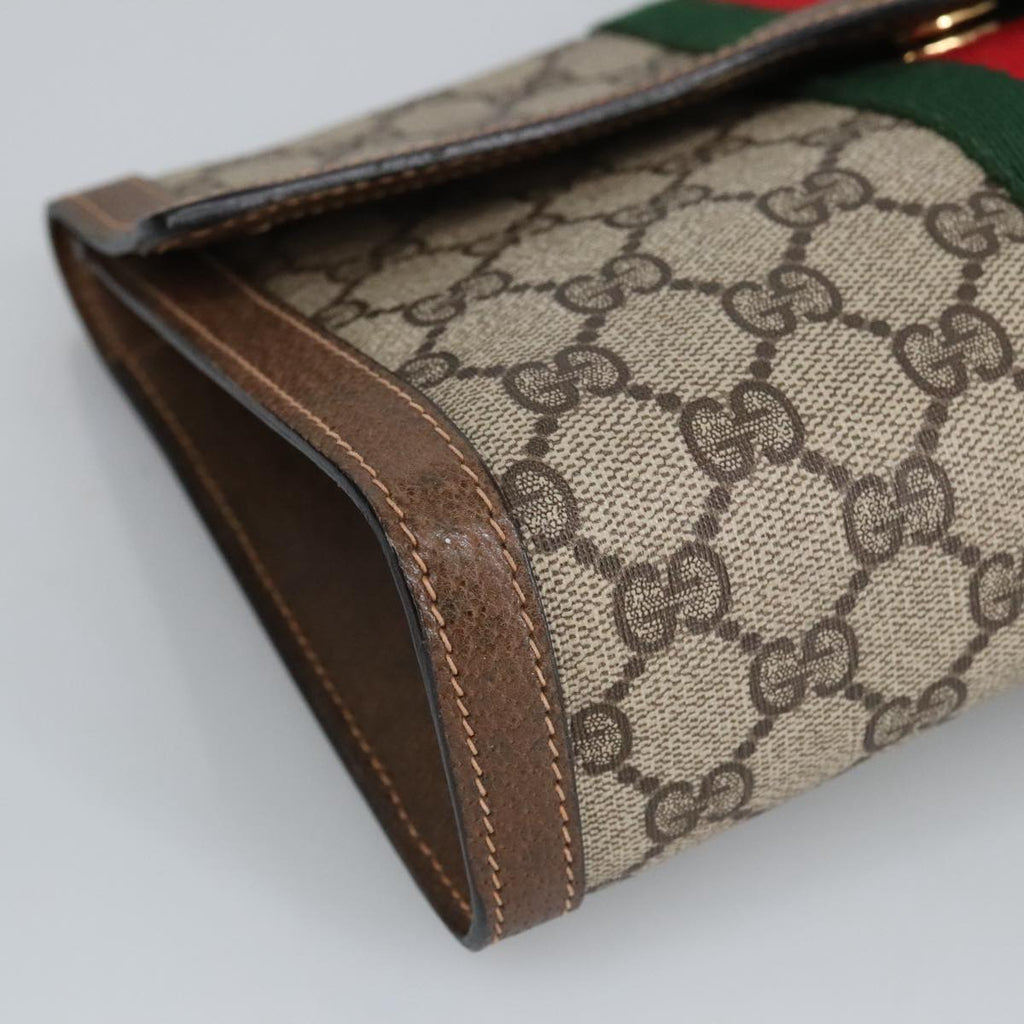 GUCCI GG Supreme Web Sherry Line Clutch Bag Beige 41 014 3087 25 bs19581