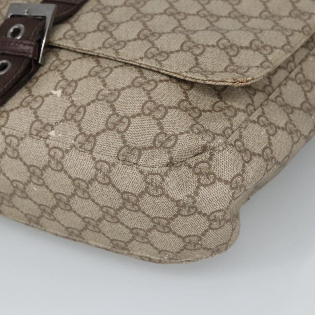 GUCCI GG Supreme Shoulder Bag PVC Beige 141626 bs19582