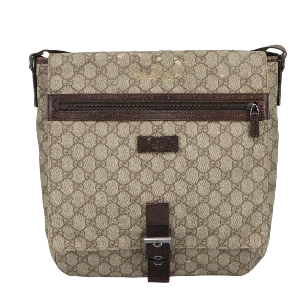 GUCCI GG Supreme Shoulder Bag PVC Beige 141626 bs19582