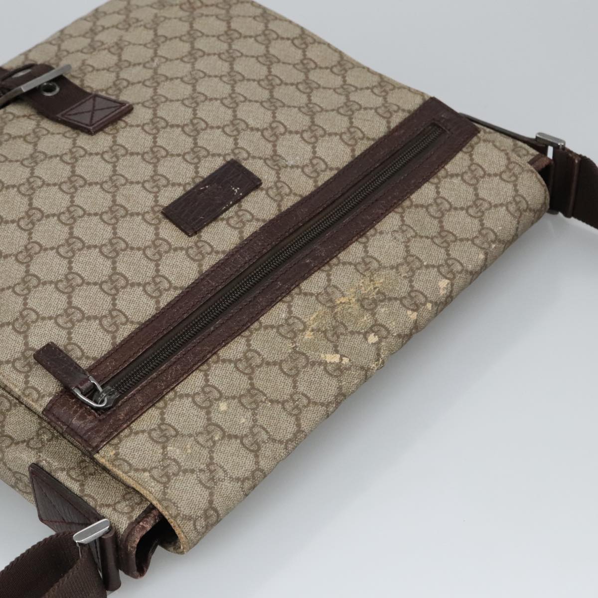 GUCCI GG Supreme Shoulder Bag PVC Beige 141626 bs19582