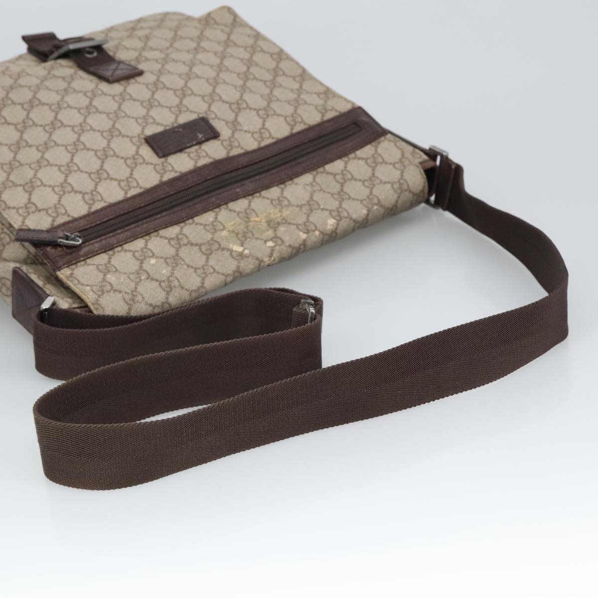 GUCCI GG Supreme Shoulder Bag PVC Beige 141626 bs19582