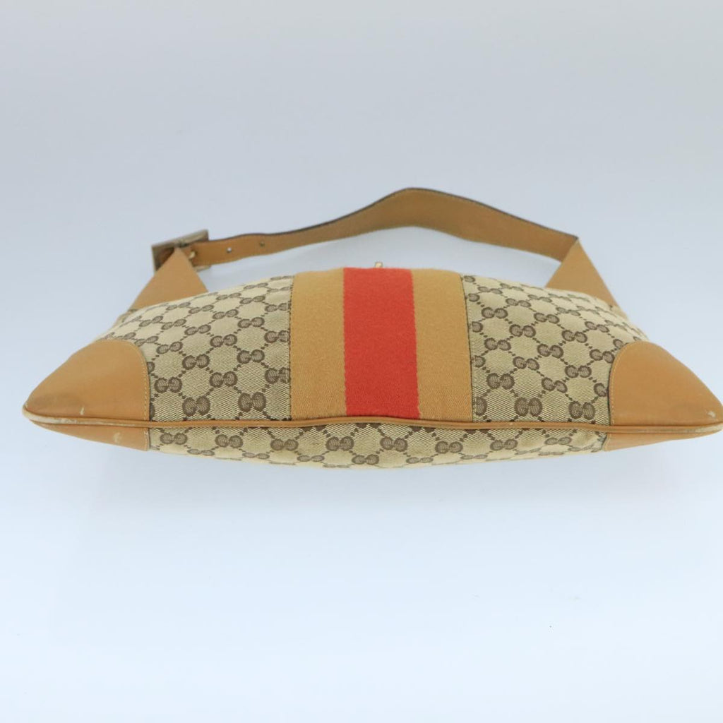 GUCCI GG Canvas Sherry Line Jackie Shoulder Bag Beige Red 001 4075 bs19585