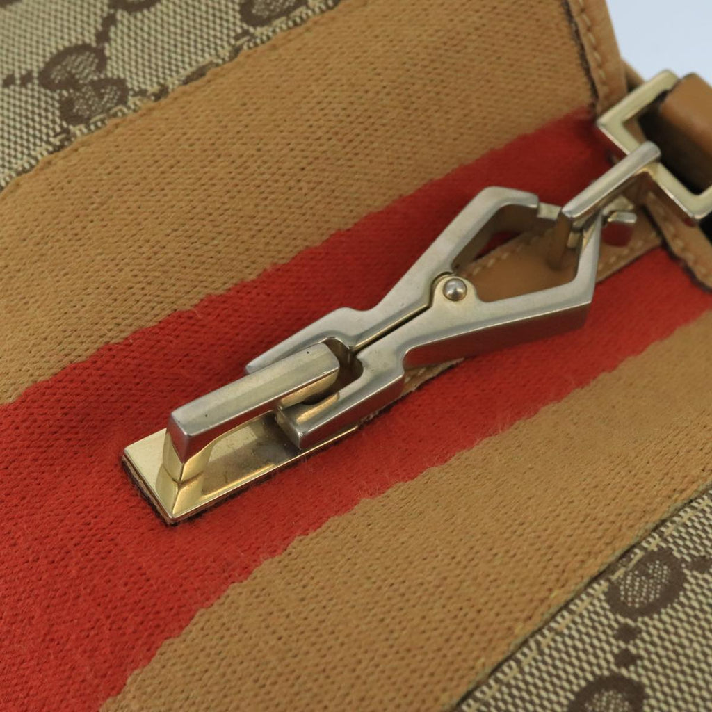 GUCCI GG Canvas Sherry Line Jackie Shoulder Bag Beige Red 001 4075 bs19585
