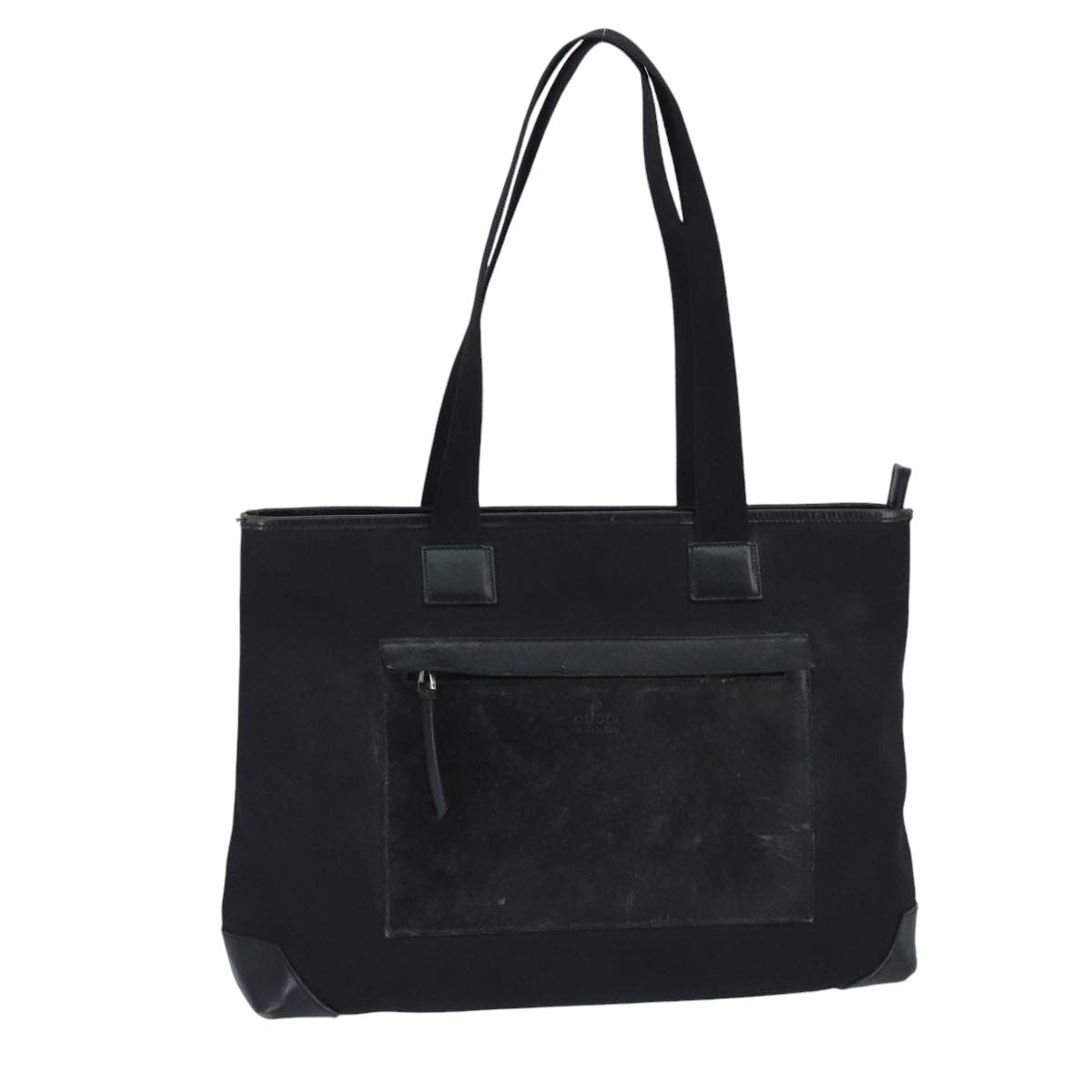 GUCCI Tote Bag Canvas Silver Black 019 0426 3444 bs19587