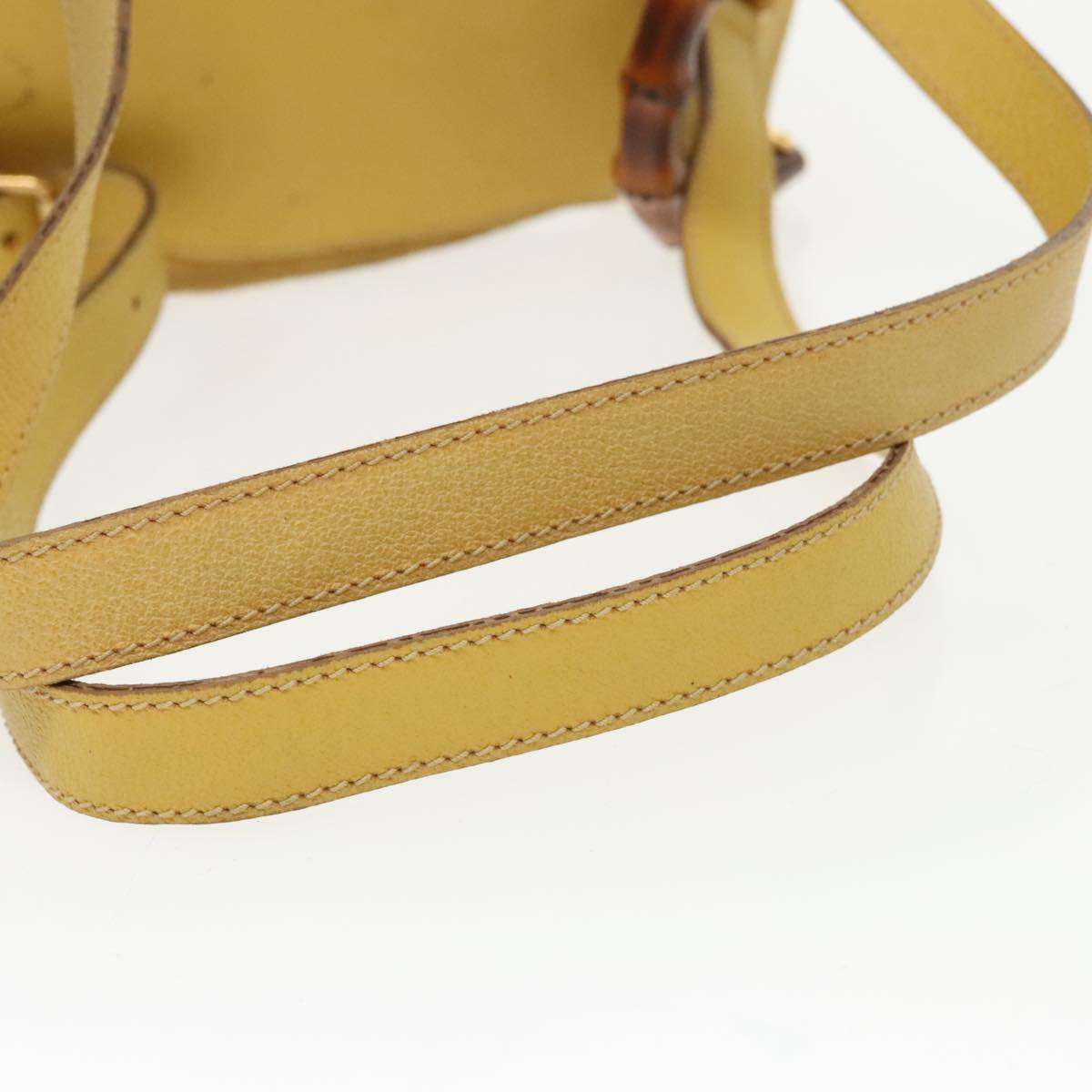 GUCCI Bamboo Backpack Suede Leather Yellow Gold 003 2058 0030 bs19589