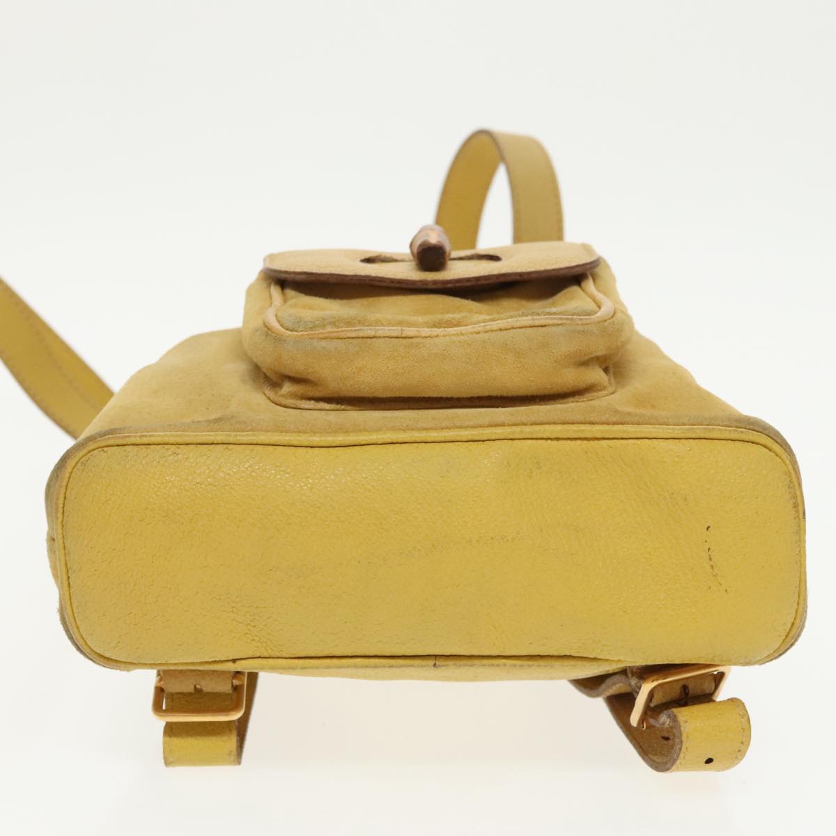 GUCCI Bamboo Backpack Suede Leather Yellow Gold 003 2058 0030 bs19589