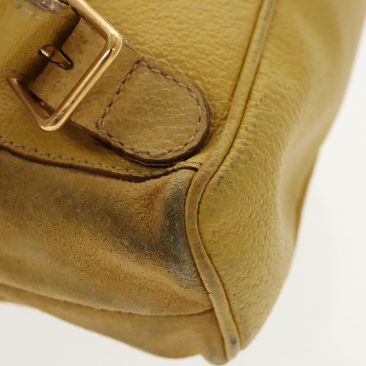 GUCCI Bamboo Backpack Suede Leather Yellow Gold 003 2058 0030 bs19589