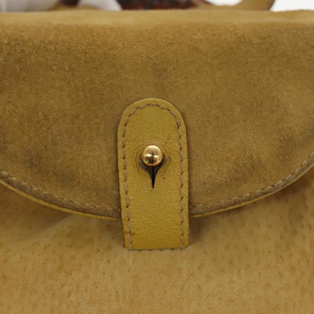 GUCCI Bamboo Backpack Suede Leather Yellow Gold 003 2058 0030 bs19589