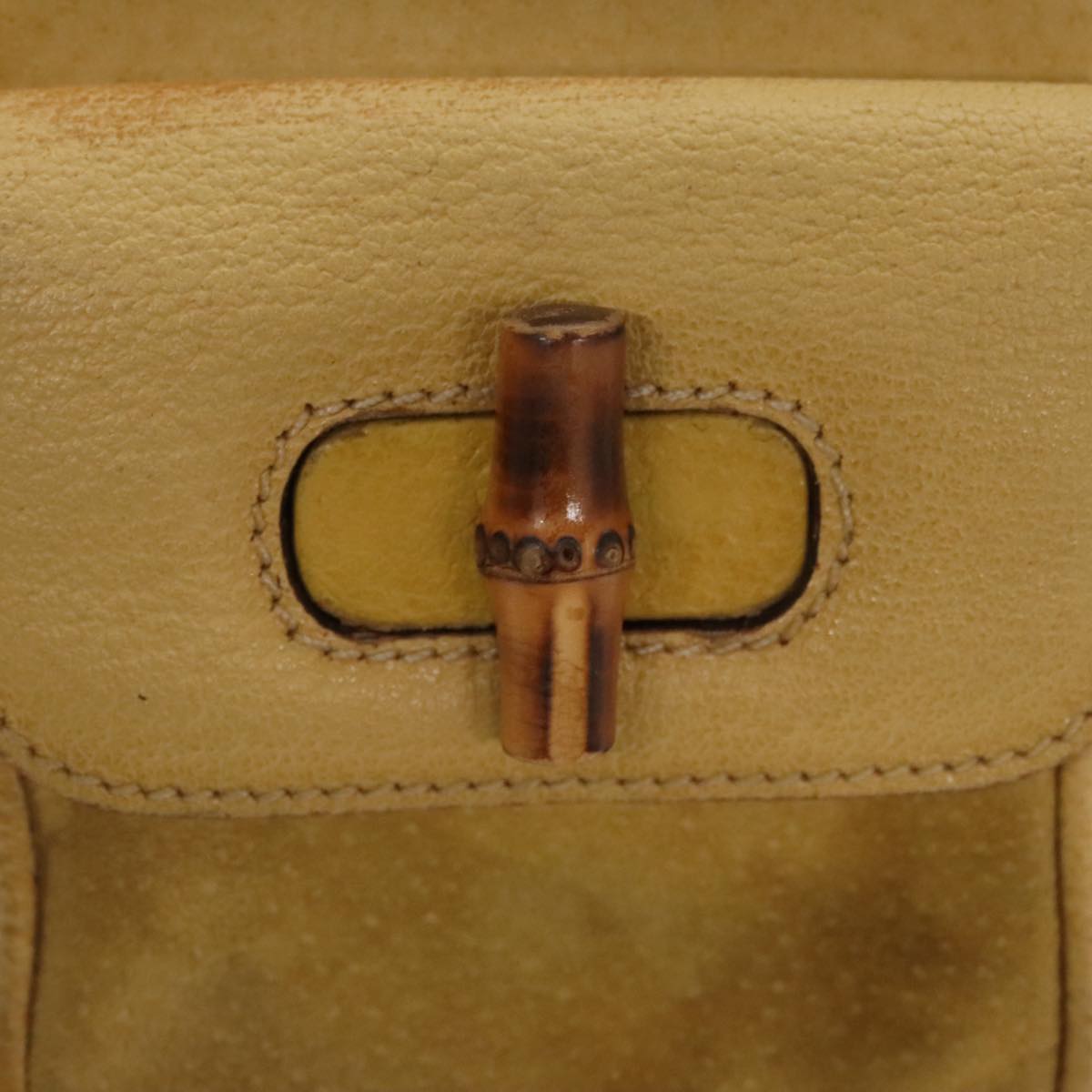 GUCCI Bamboo Backpack Suede Leather Yellow Gold 003 2058 0030 bs19589