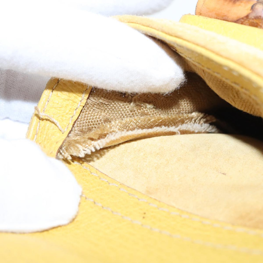 GUCCI Bamboo Backpack Suede Leather Yellow Gold 003 2058 0030 bs19589